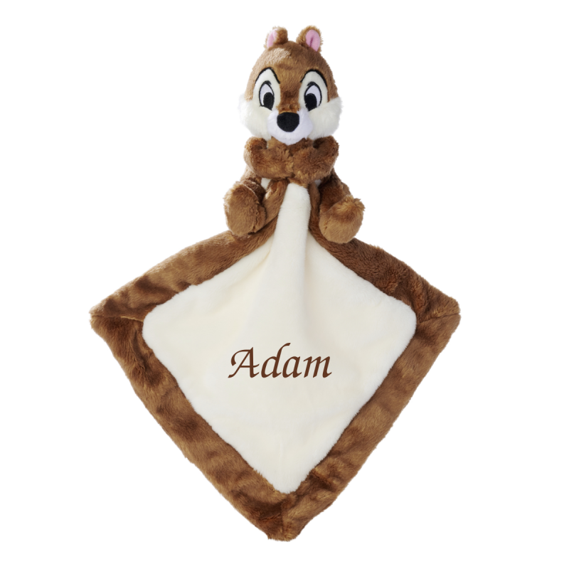  - chip the squirrel - plush with comforter brown white  